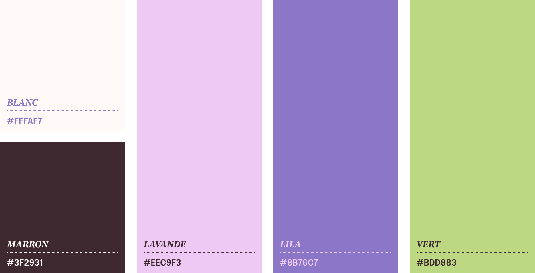Palette de couleurs du Jardin Lilaveronica