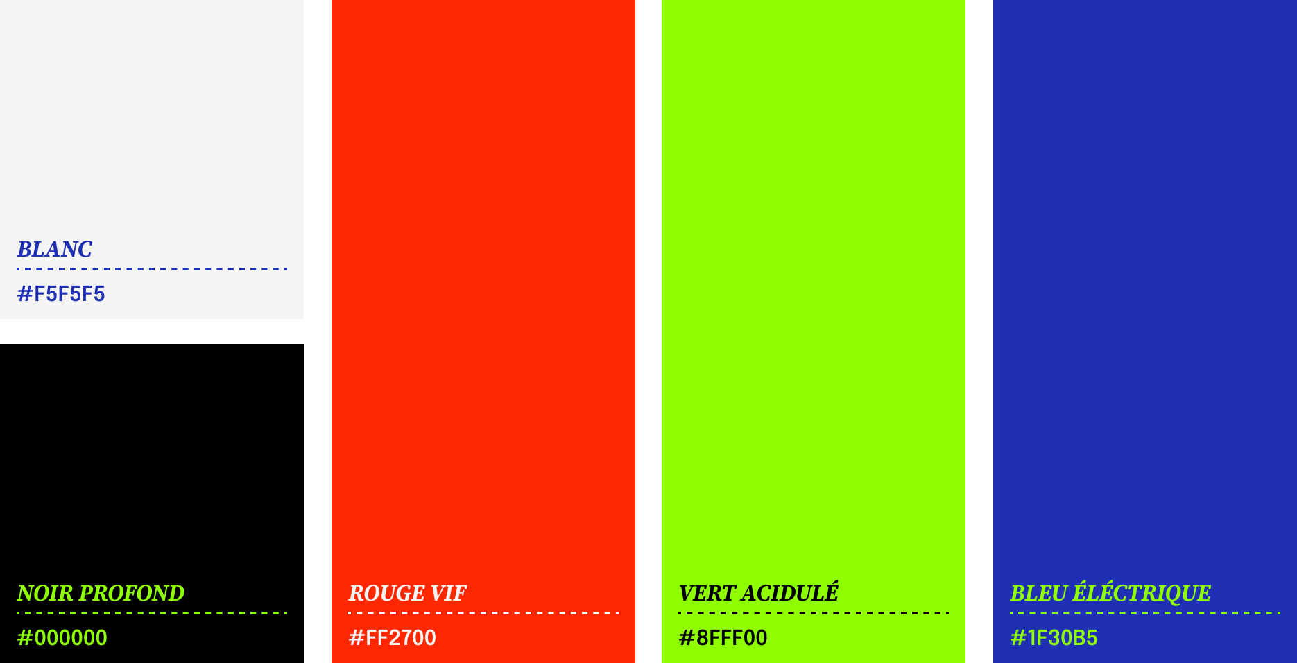 Palette de couleurs de macadam